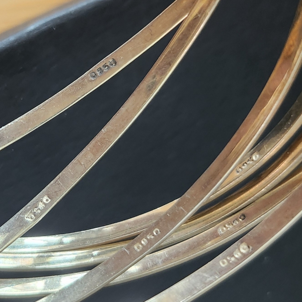 950 Sterling Silver Bangle Bracelets - image 5